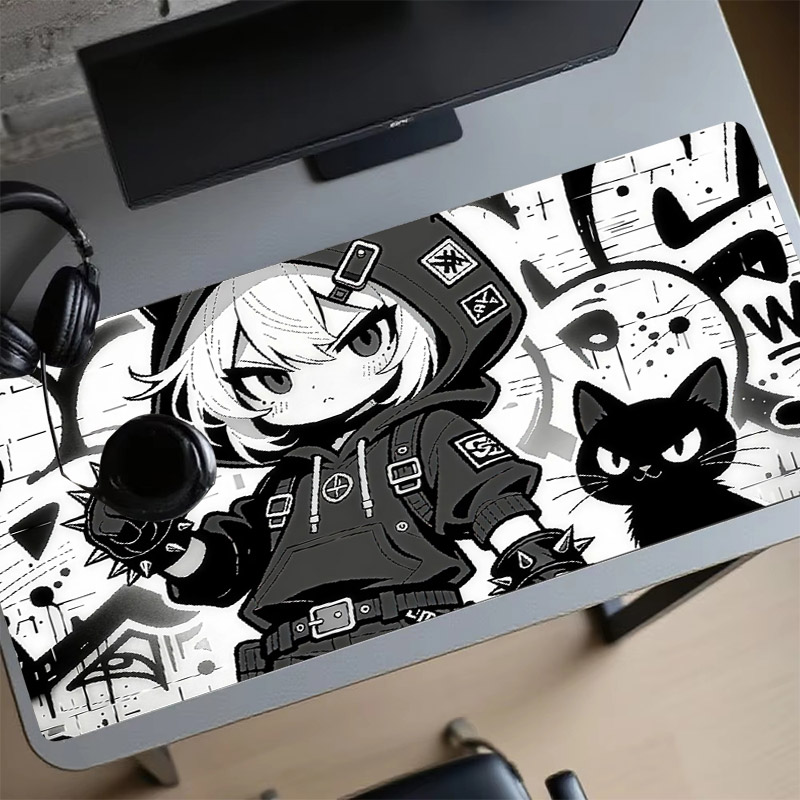 Desk Setup Girl - Large Gaming Mouse Pad Anime Girl