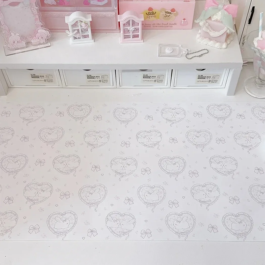 Desk Setup Pink - Kawaii Pink Rabbit Girl Heart Leather
