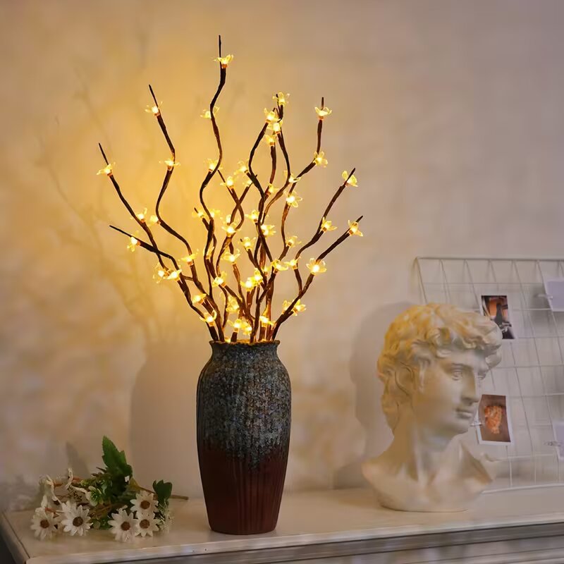 Desk Setup Lighting - 1/2PC 20LED Cherry Blossom Tree Branch