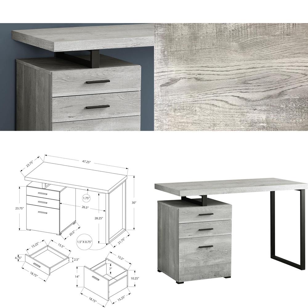 Desk Setup Or Set Up - 48-inch Grey Reclaimed Wood Computer Desk