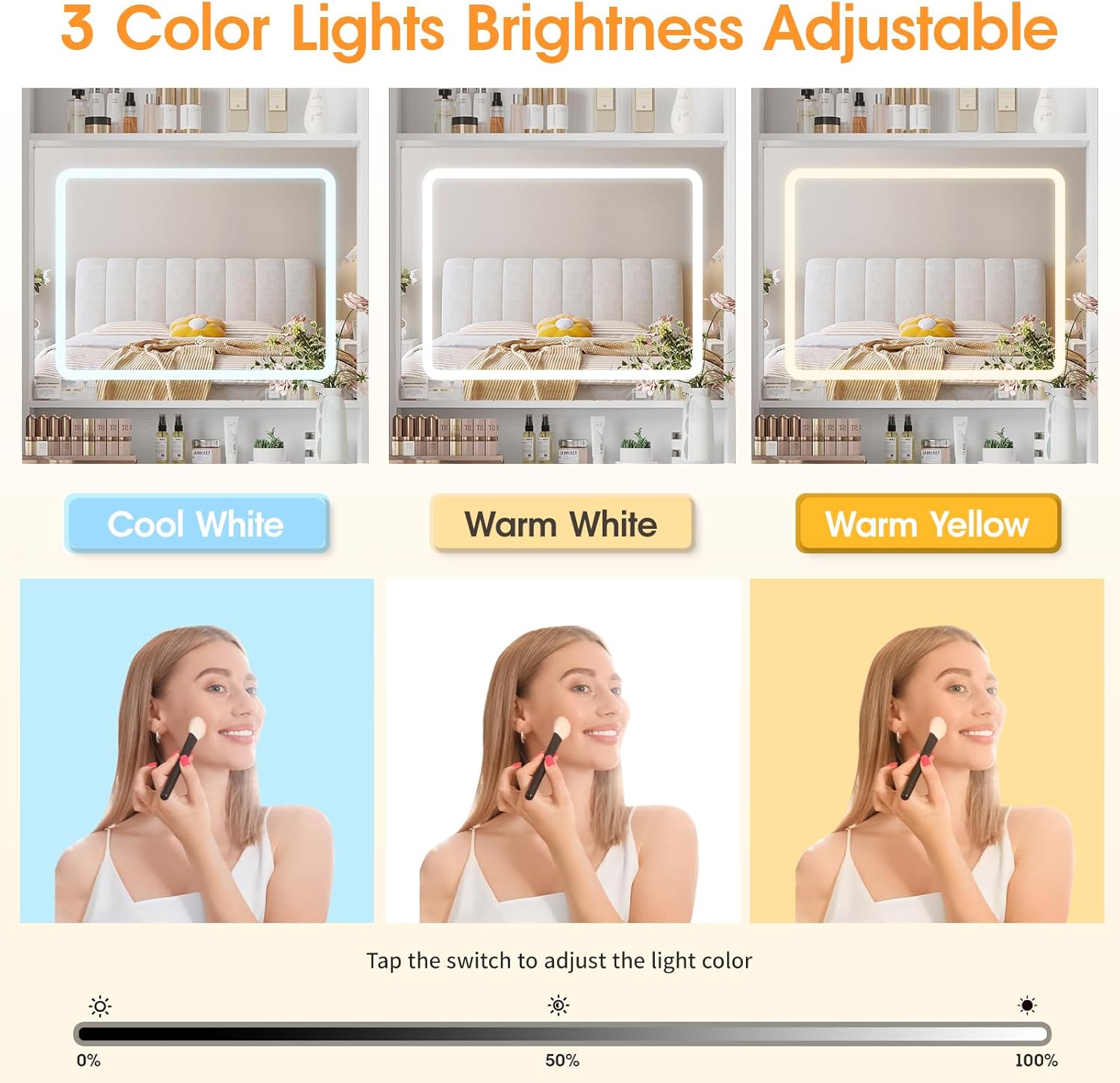 Vabches Make Up Vanity Desk wi - Desk Setup Girl のレビューと価格
