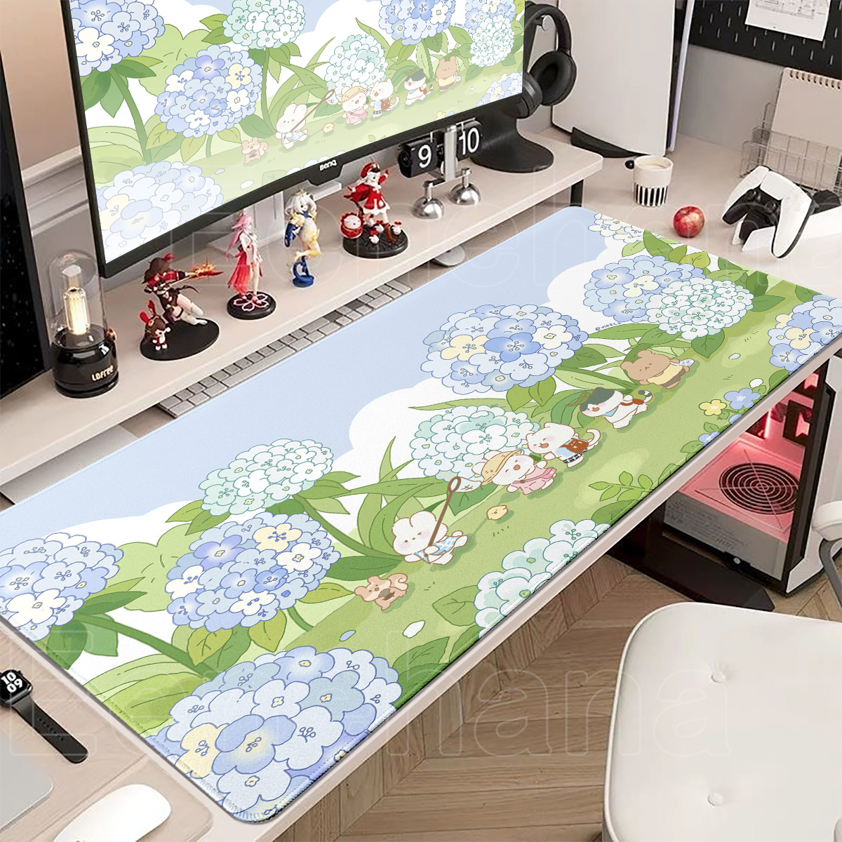 Spring Cute Rabbit Mouse Pad L - Desk Setup Pink のレビューと価格