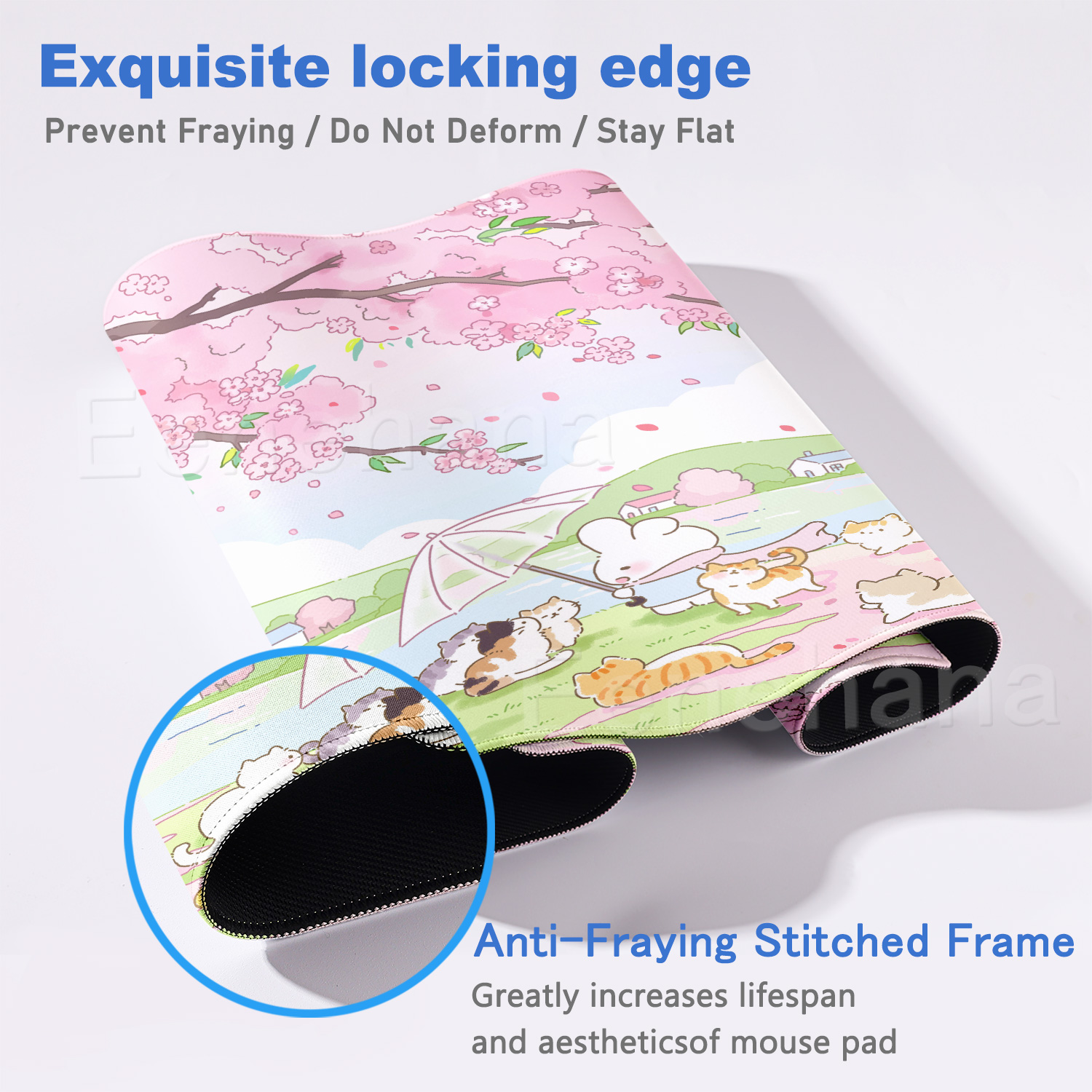 Spring Cute Rabbit Mouse Pad L - Desk Setup Pink のレビューと価格