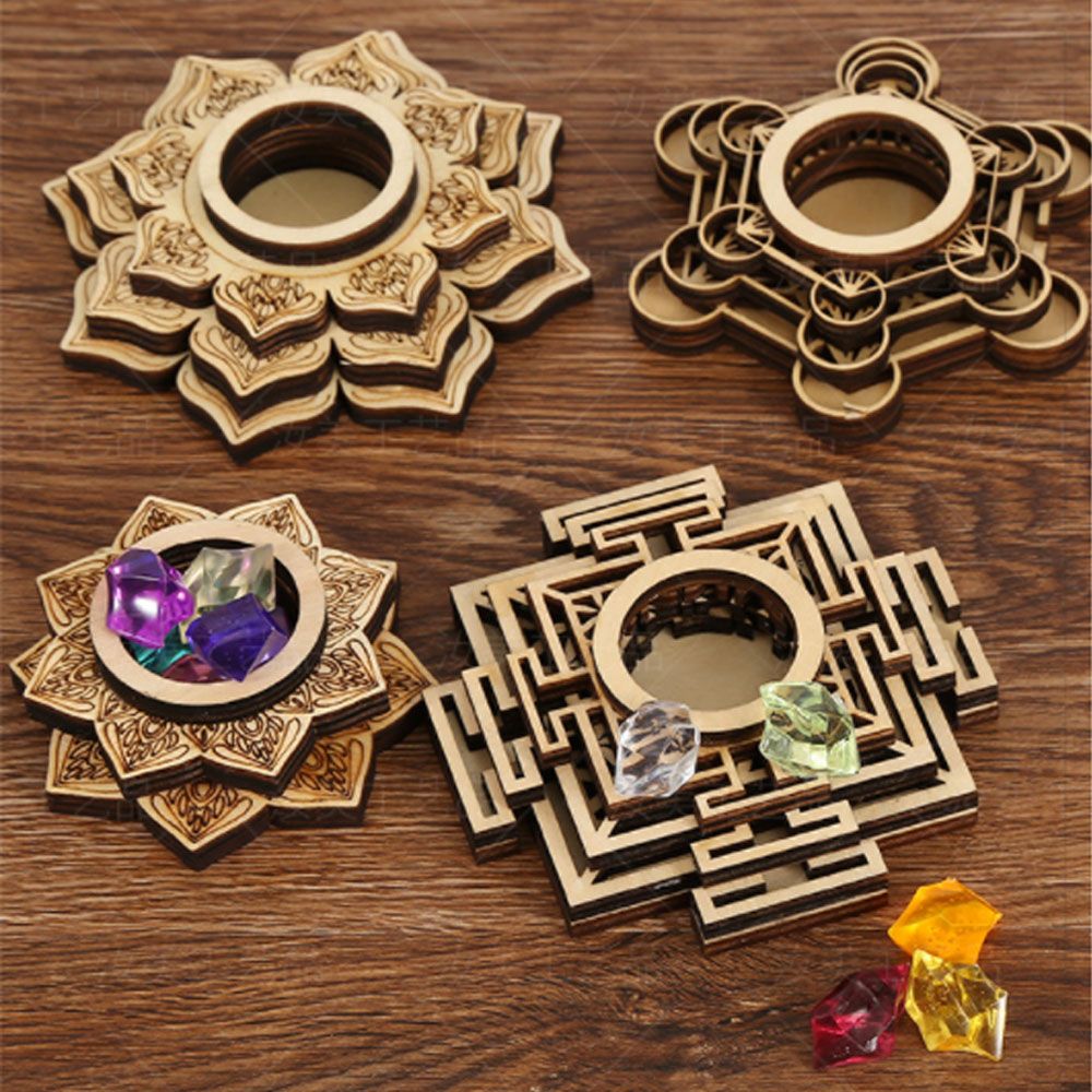 Lotus Pattern Wooden Crafts Ho - Desk Setup Wood のレビューと価格