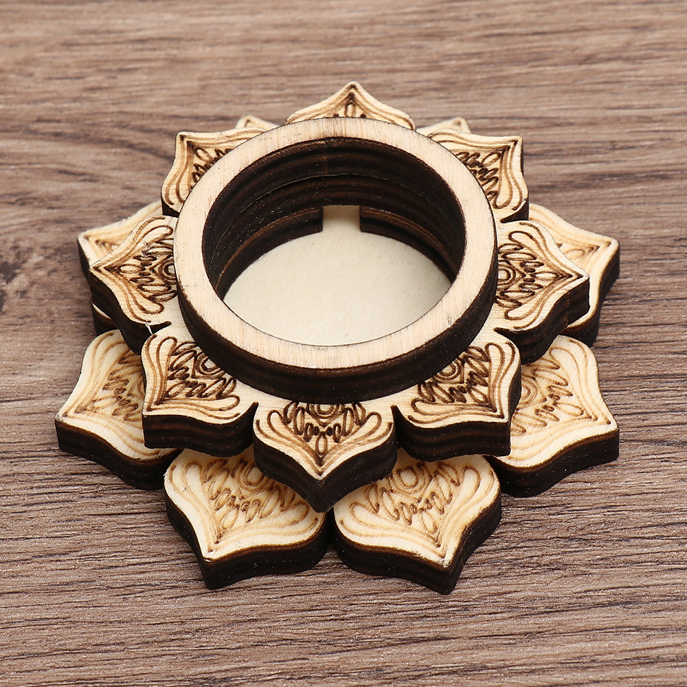 Lotus Pattern Wooden Crafts Ho - Desk Setup Wood のレビューと価格