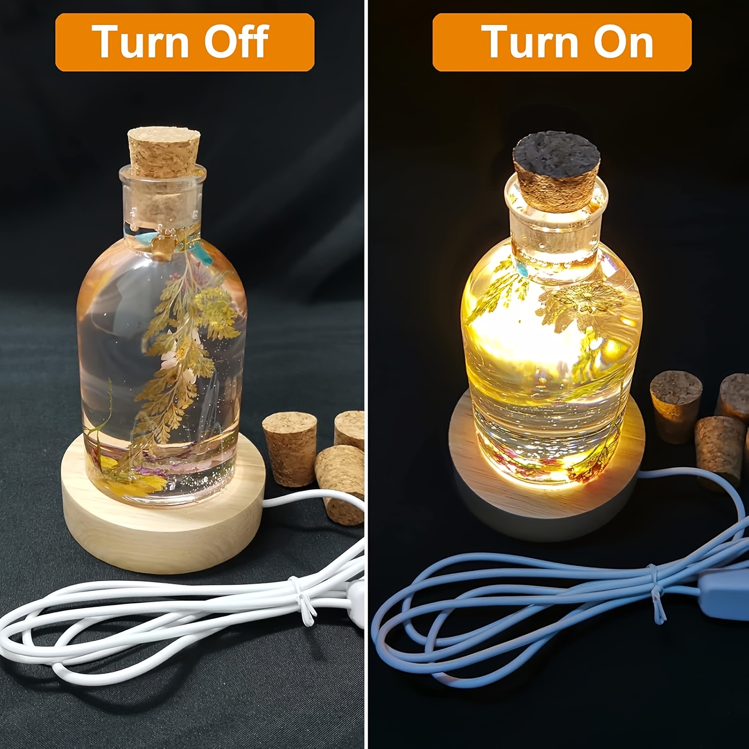 Drift Bottle Light Resin Mold  - Desk Setup Wood のレビューと価格