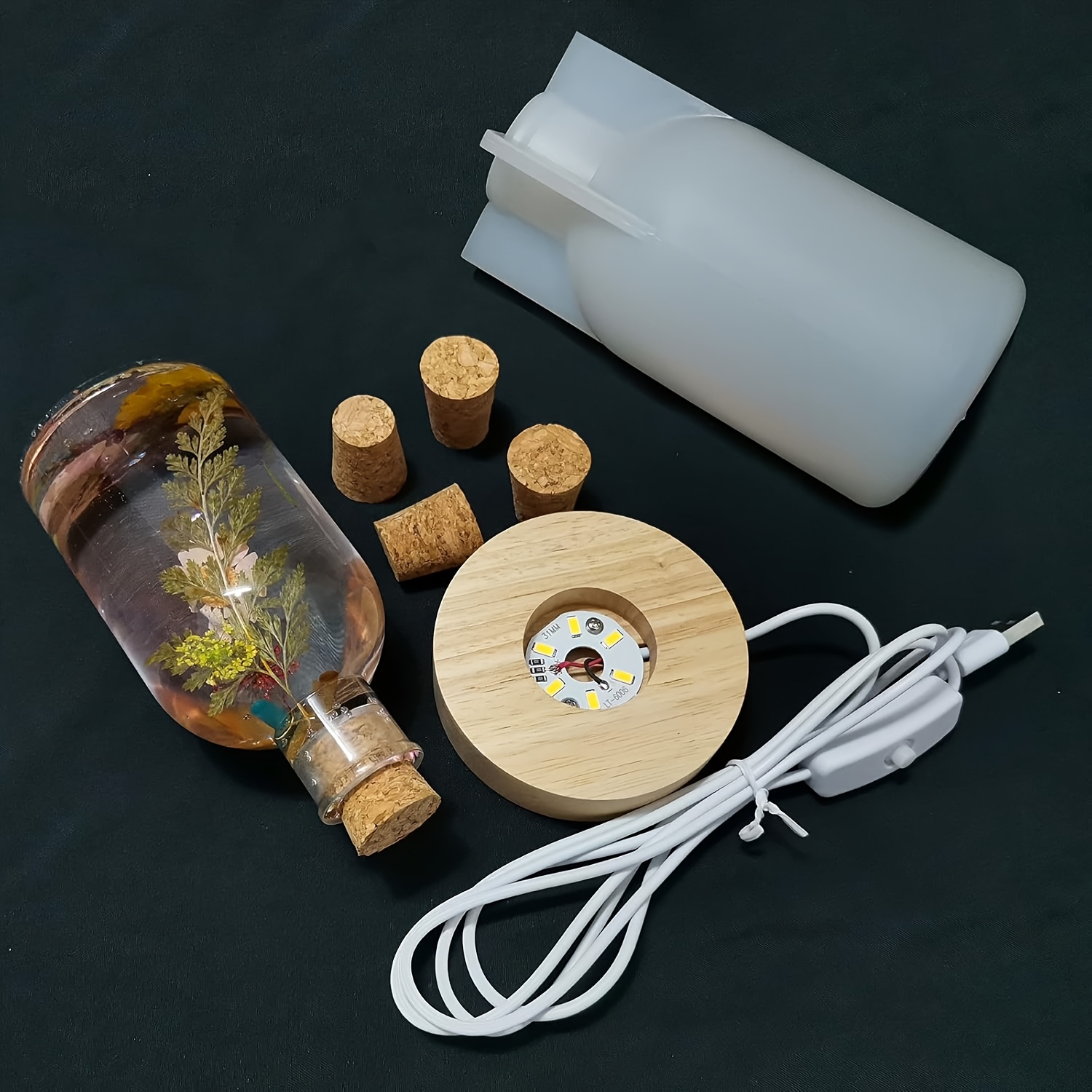 Drift Bottle Light Resin Mold  - Desk Setup Wood のレビューと価格