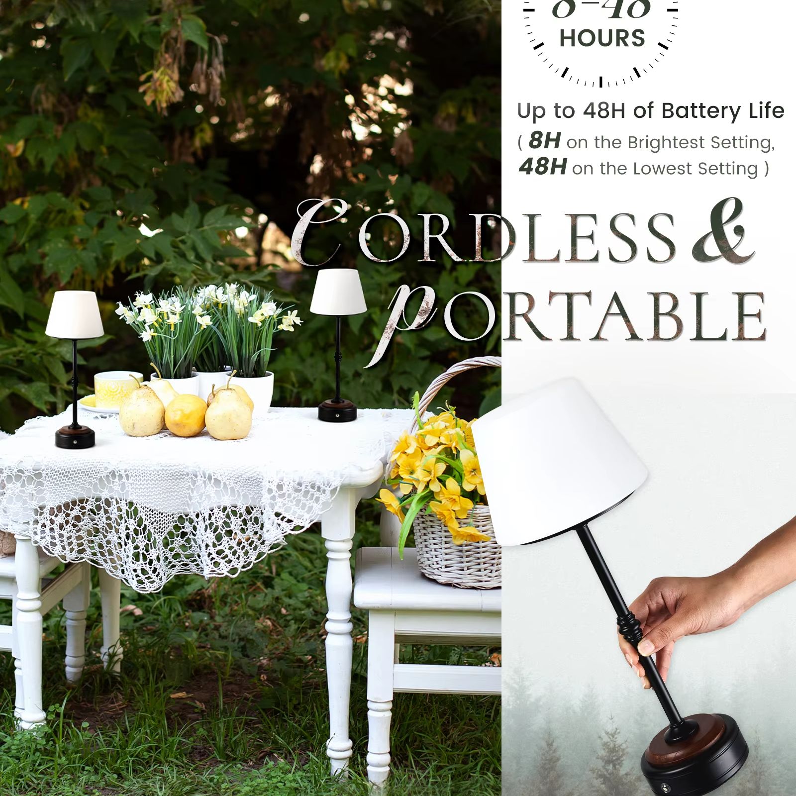 Cordless Table Lamps Set of  5 - Desk Setup Lighting のレビューと価格