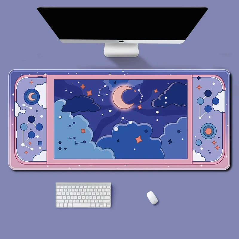 Moon and Stars Large Desk Mat  - Desk Setup Pink のレビューと価格