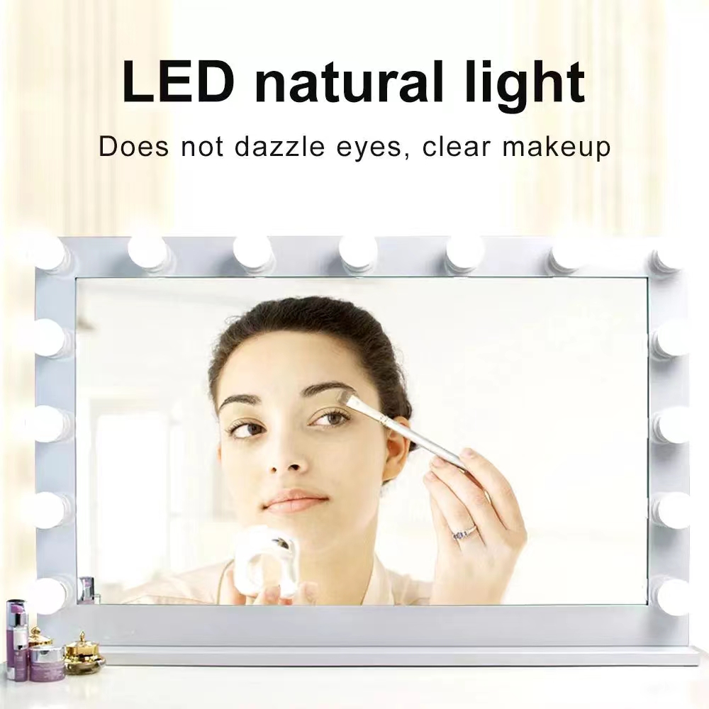 LED Light Paste Mirror Makeup  - Desk Setup Lighting のレビューと価格