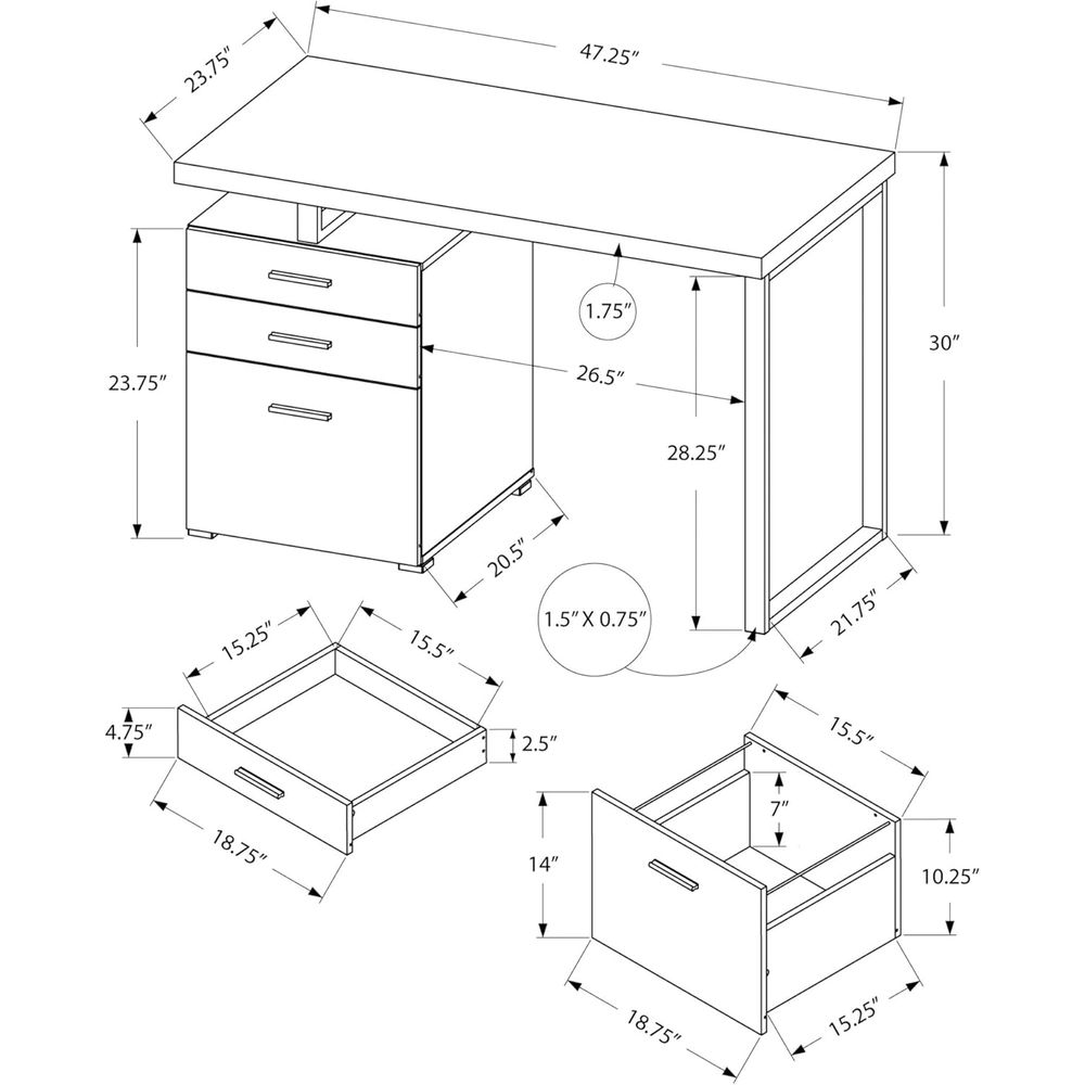 Contemporary 48 Metal & Lamina - Desk Setup Options のレビューと価格