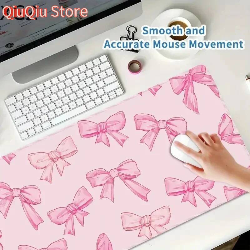 New Cute Pink Bow Mouse Pad La - Desk Setup Pink のレビューと価格