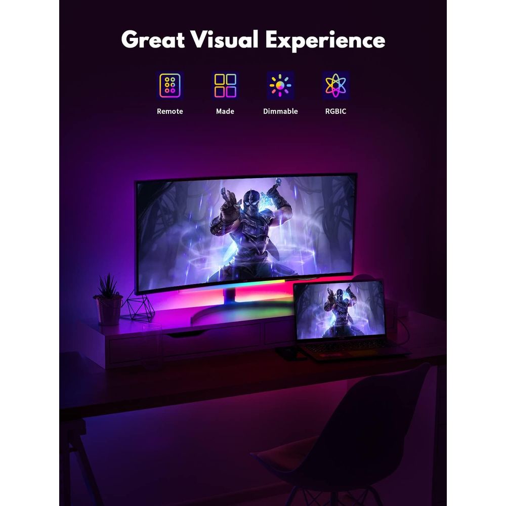12 5V USB-Powered RGB Light Ba - Desk Setup Options のレビューと価格