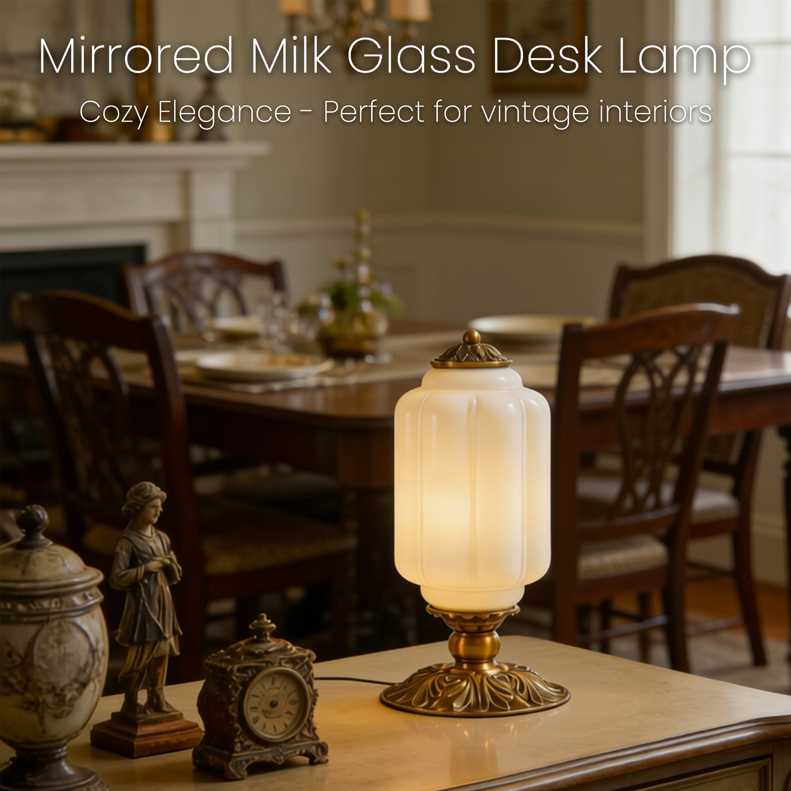 Nordic Vintage Milk Glass Tabl - Desk Setup Lighting のレビューと価格