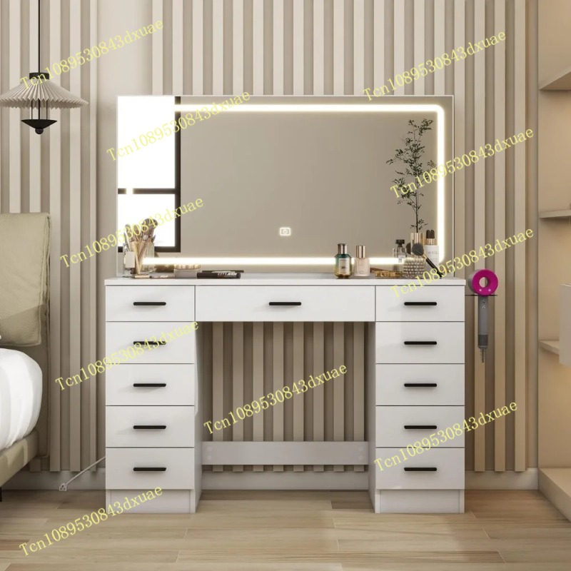 Glass Top Makeup Table with Mi - Desk Setup Lighting のレビューと価格