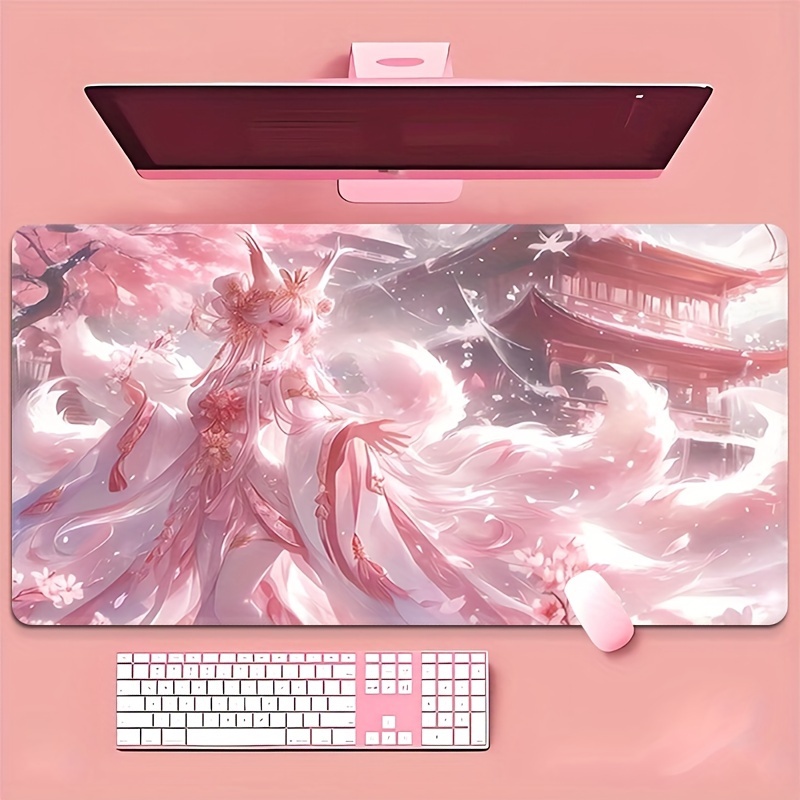 Anime Fox Girl Desk Mat, Exten - Desk Setup Girl のレビューと価格