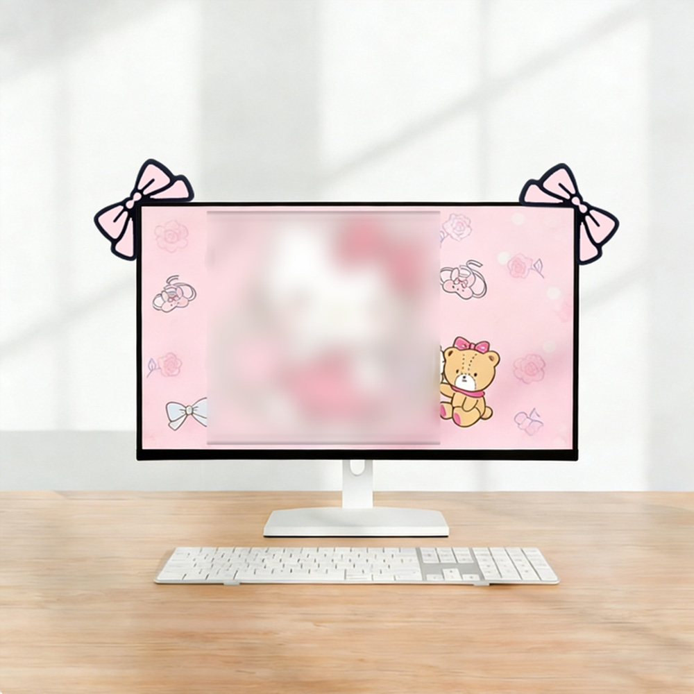 Cute Pink Bow Monitor Decor Ka - Desk Setup Girl のレビューと価格