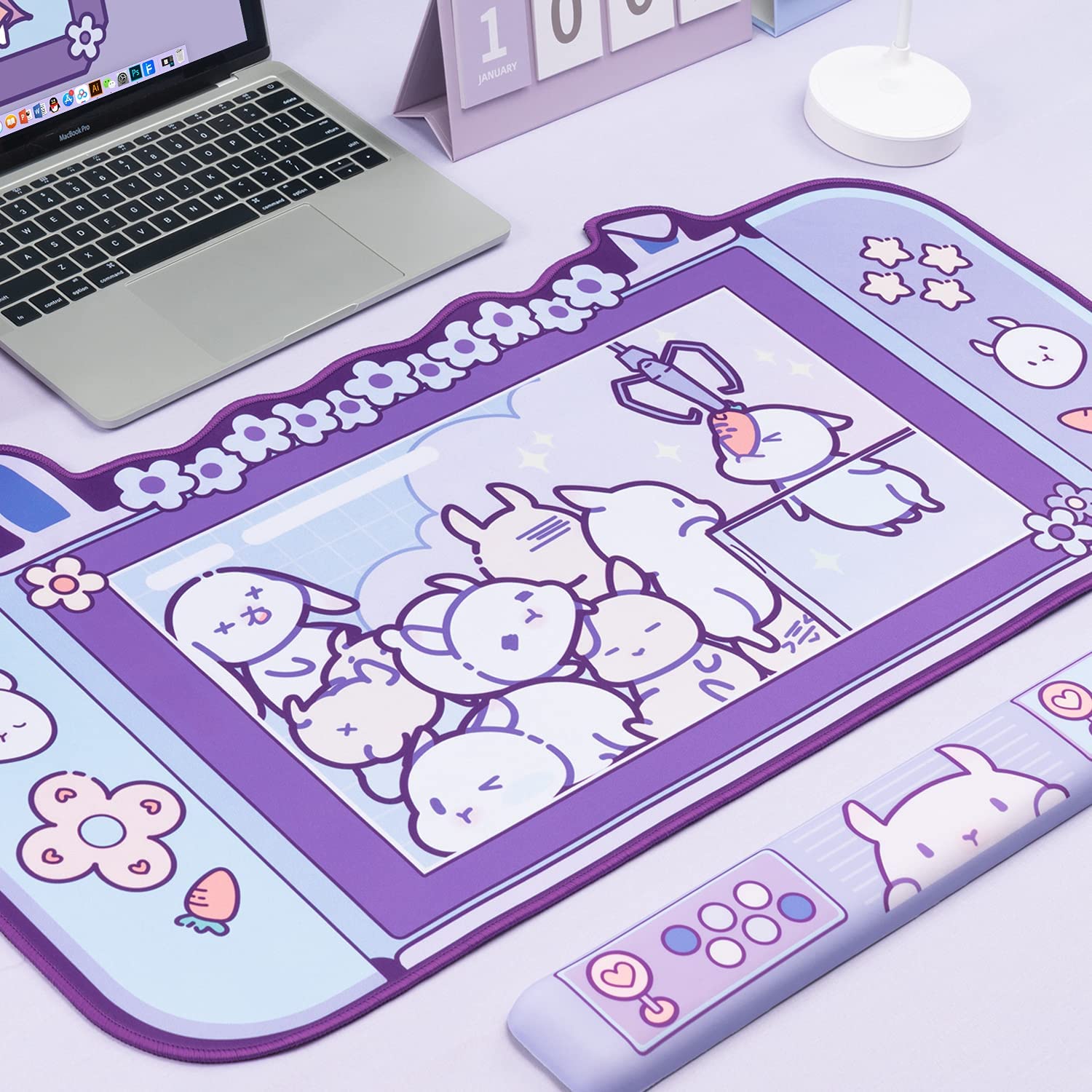 Large Kawaii Gaming Mouse Pad  - Desk Setup Pink のレビューと価格