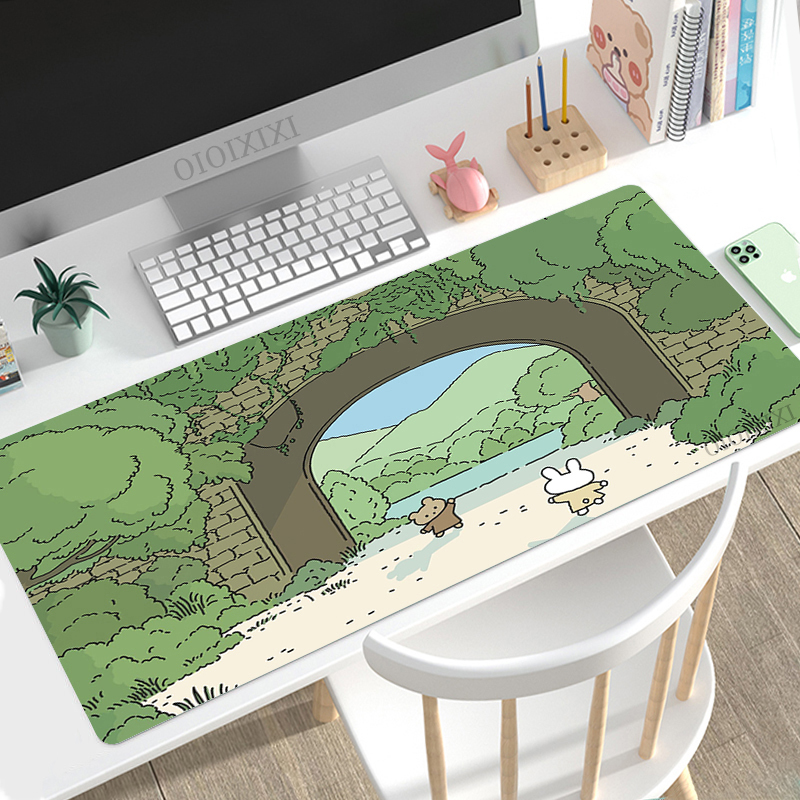 Cute Rabbit Green Anime Mouse  - Desk Setup Pink のレビューと価格