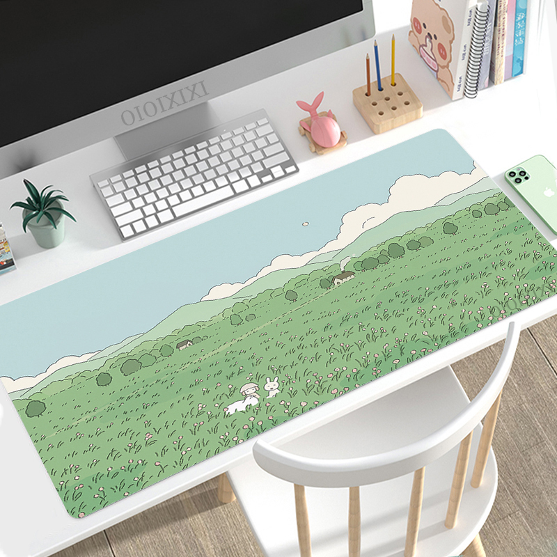 Cute Rabbit Green Anime Mouse  - Desk Setup Pink のレビューと価格