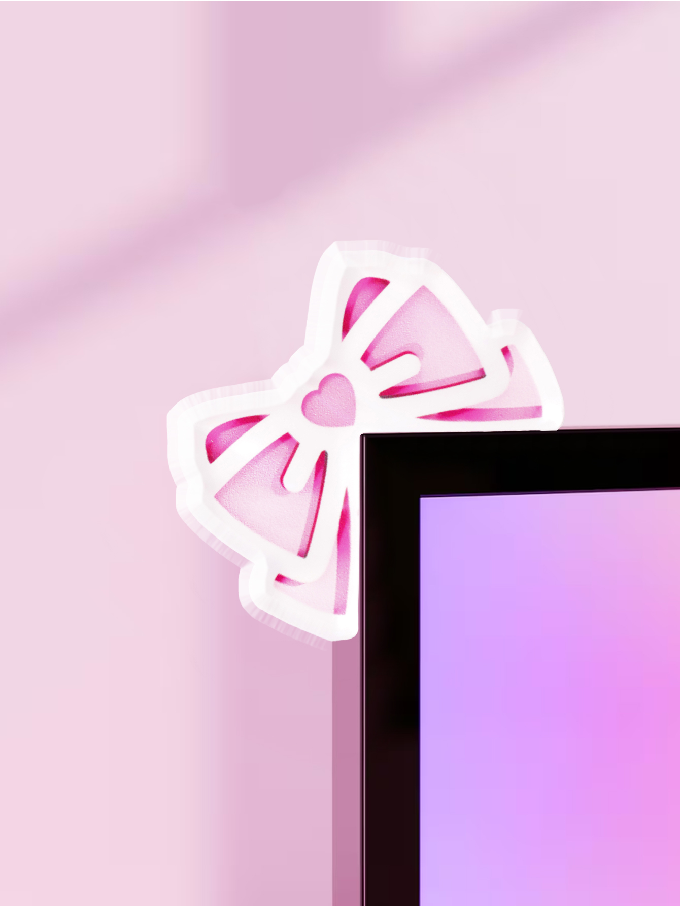 Kawaii Bow Monitor Decor Pink  - Desk Setup Pink のレビューと価格