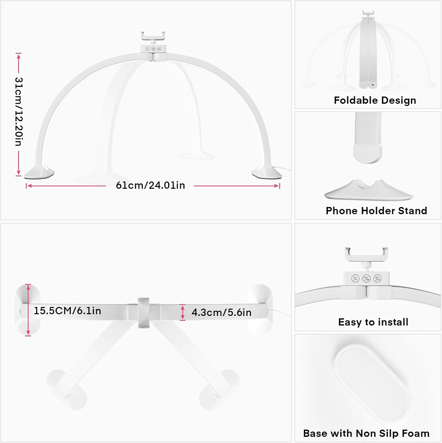 Half Moon Light U-Shaped Nail  - Desk Setup Lighting のレビューと価格
