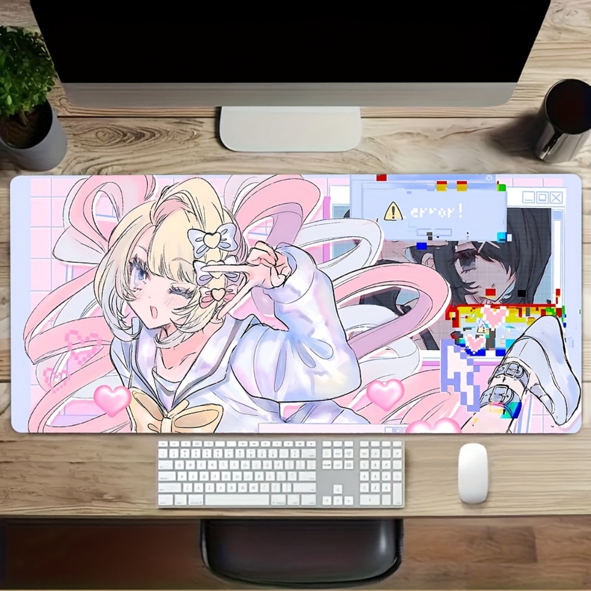 Pink Purple Anime Girl Rubber  - Desk Setup Girl のレビューと価格