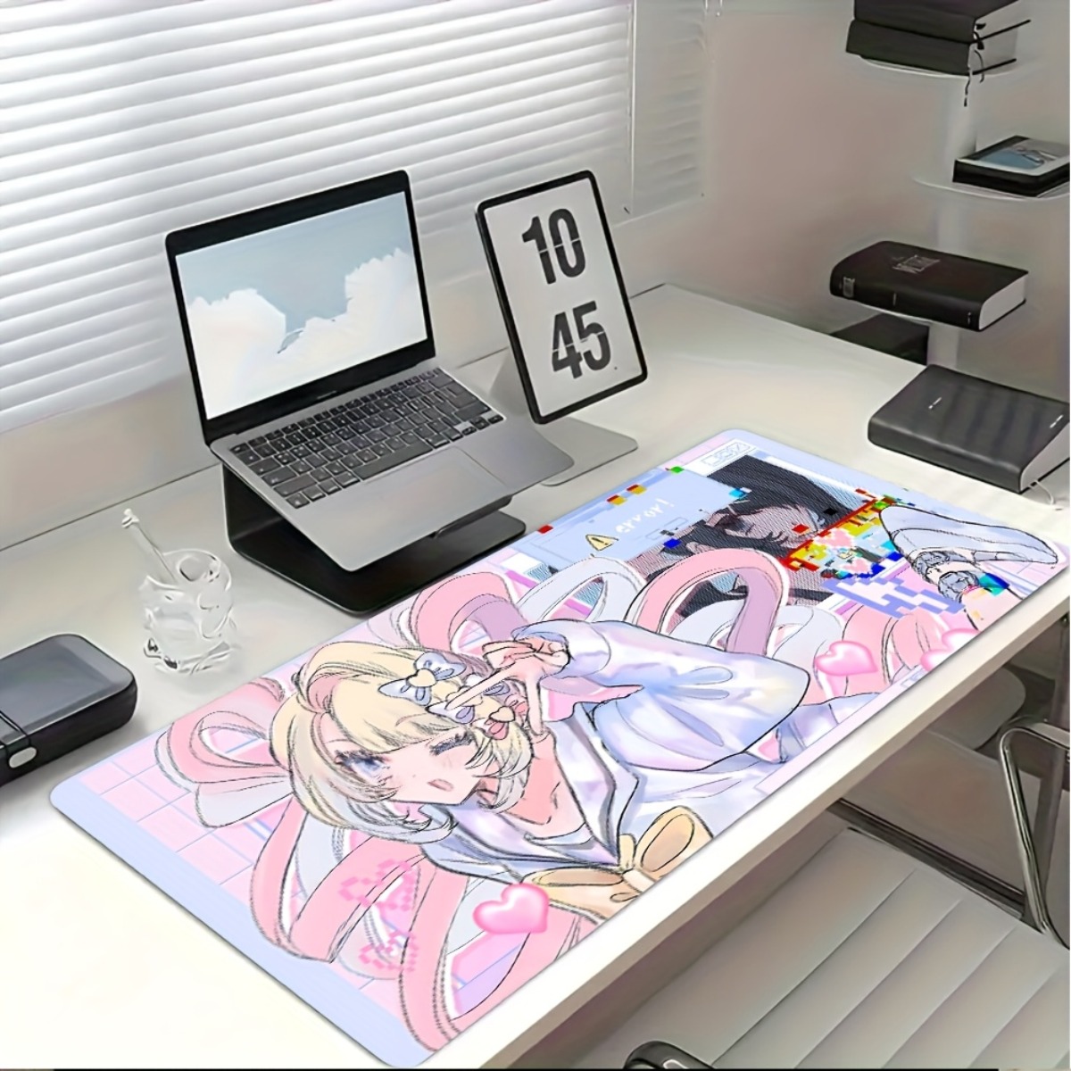 Pink Purple Anime Girl Rubber  - Desk Setup Girl のレビューと価格