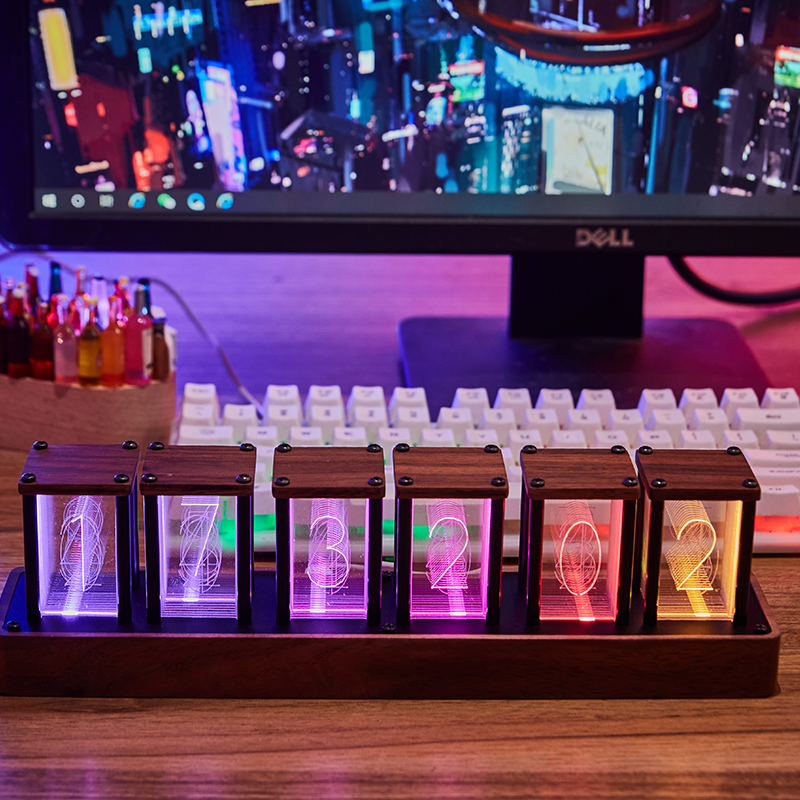 RGB Simulated Nixie Tube Clock - Desk Setup Simulator のレビューと価格